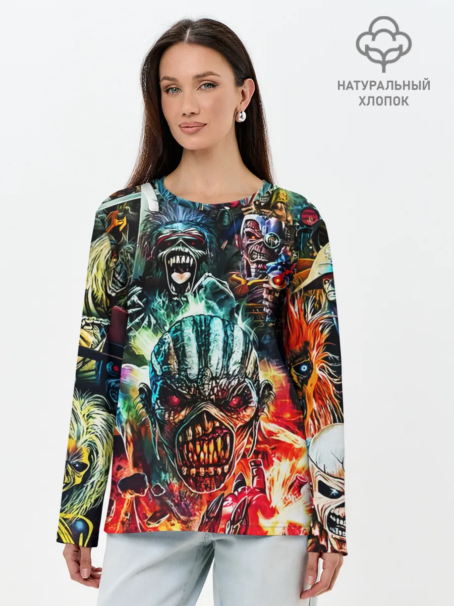 Лонгслив женский. Хлопок / Iron Maiden