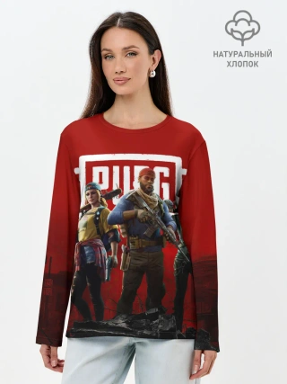 Лонгслив женский. Хлопок / ПАБГ КОРОЛЕВСКАЯ БИТВА / PUBG