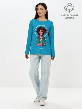 Лонгслив женский. Хлопок / Плачущая 067