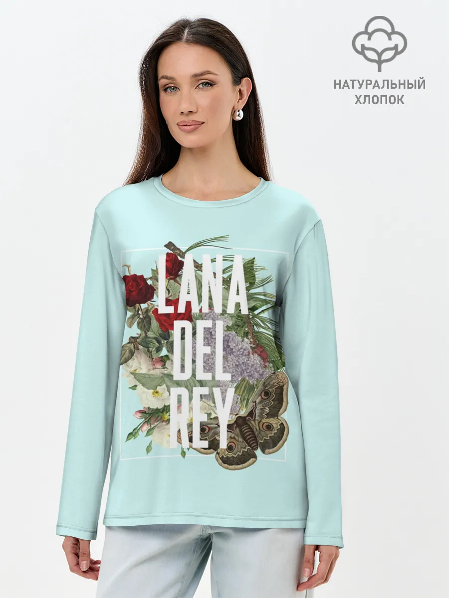 Лонгслив женский. Хлопок / Цветочная Лана