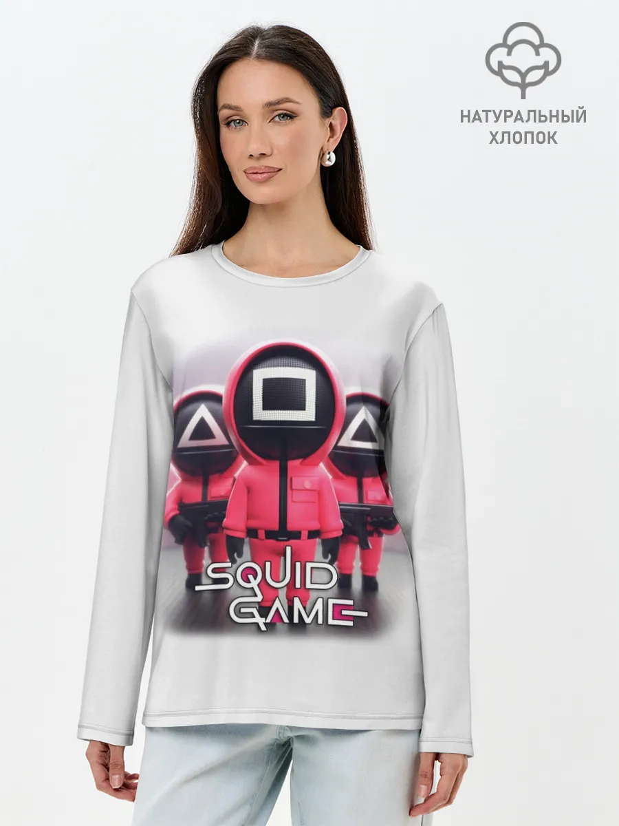 Лонгслив женский. Хлопок / SQUID GAME СОТРУДНИКИ | ИГРА В КАЛЬМАРА