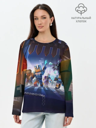 Лонгслив женский. Хлопок / MINECRAFT АРМИЯ КРИПЕРОВ