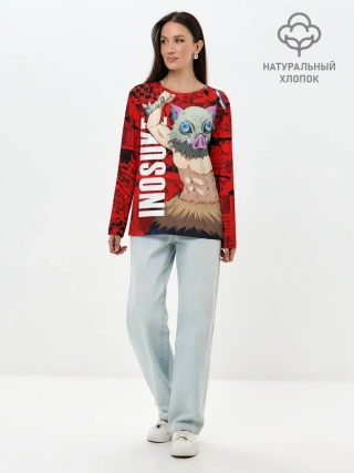 Лонгслив женский. Хлопок / Иноске, Клинок, рассекающий демонов