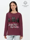 Лонгслив женский. Хлопок / ИГРА В КАЛЬМАРА ТРИО | SQUID GAME TRIO