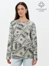 Лонгслив женский. Хлопок / dollars money