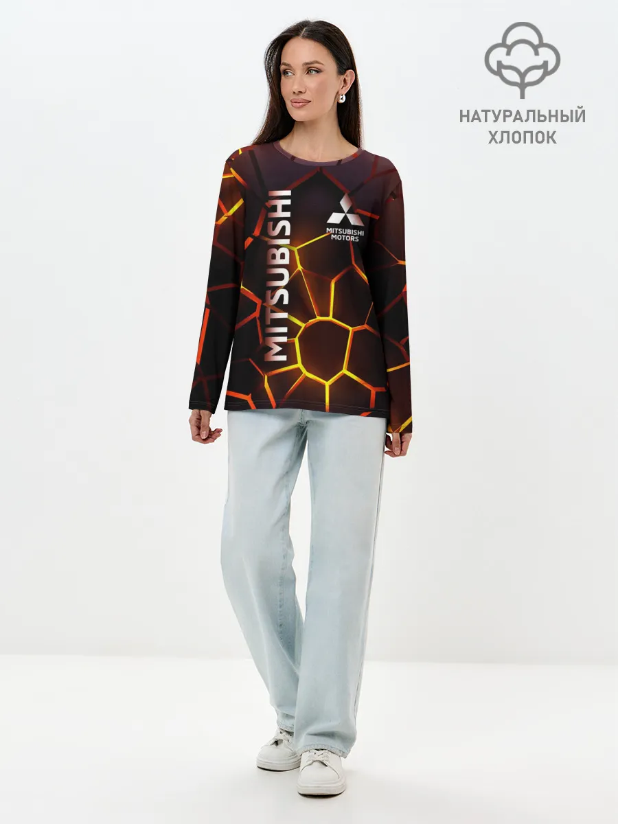 Лонгслив женский. Хлопок / Митсубиси подсветка 3D плит