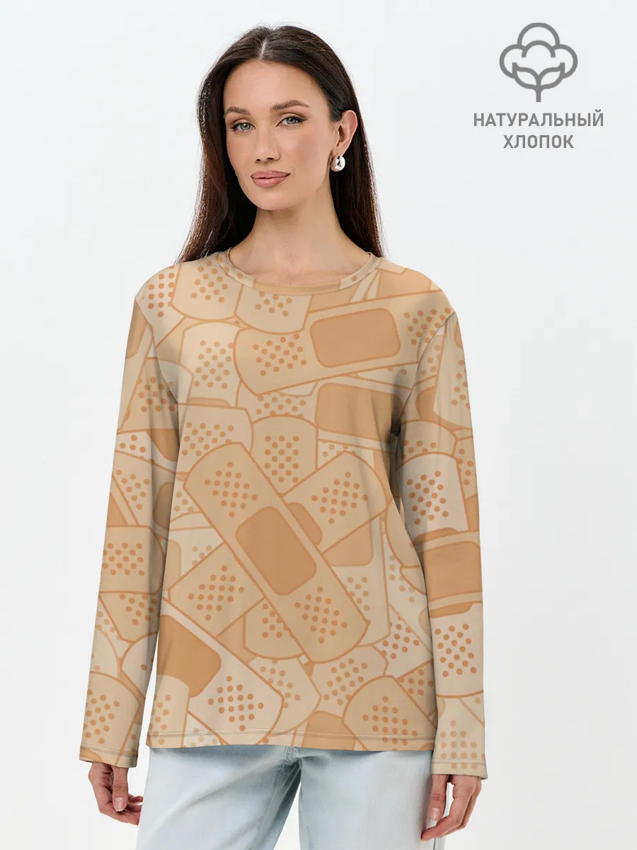 Лонгслив женский. Хлопок / Просто пластыри