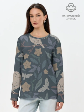 Лонгслив женский. Хлопок / Летняя полночь