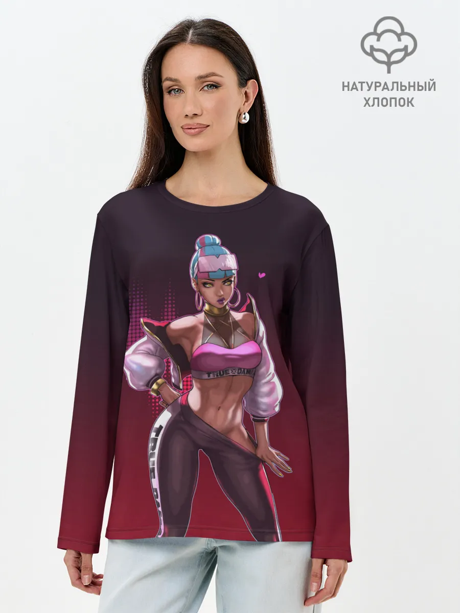 Лонгслив женский. Хлопок / League of Legends Qiyana