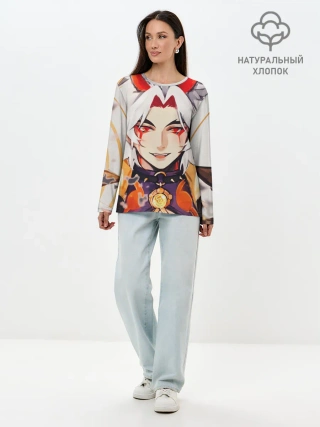 Лонгслив женский. Хлопок / Arataki Itto Genshin Impact
