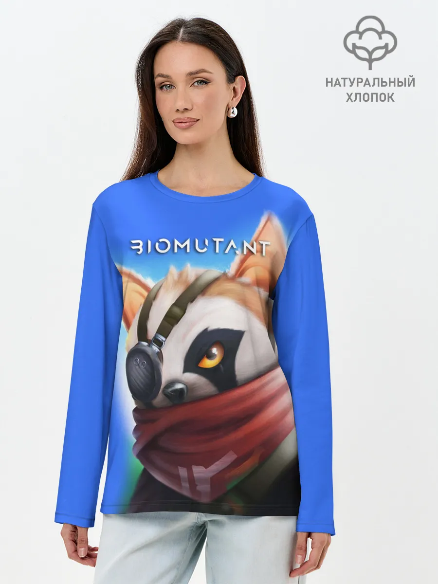 Лонгслив женский. Хлопок / Biomutant | Биомутант рисунок