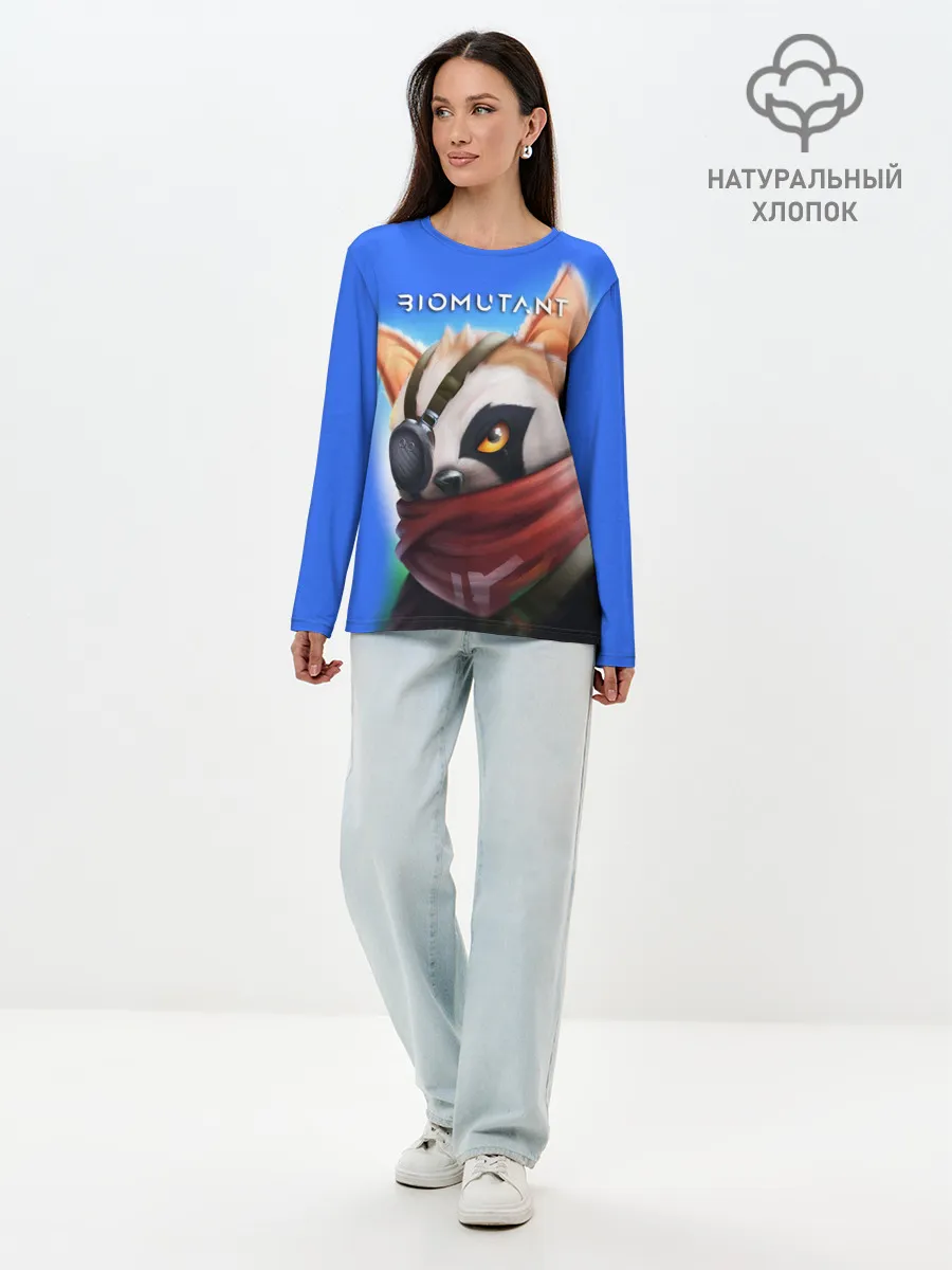 Лонгслив женский. Хлопок / Biomutant | Биомутант рисунок