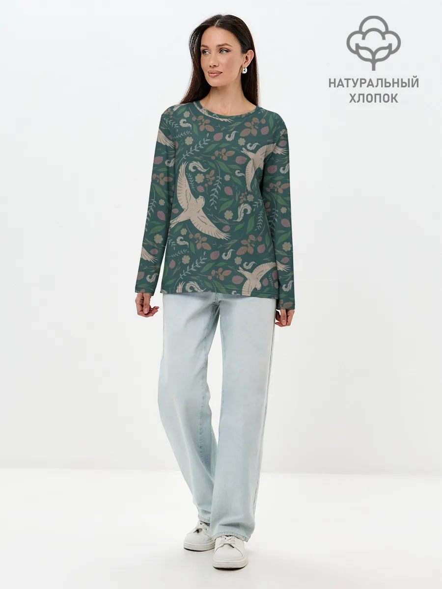 Лонгслив женский. Хлопок / Ласточкина политра