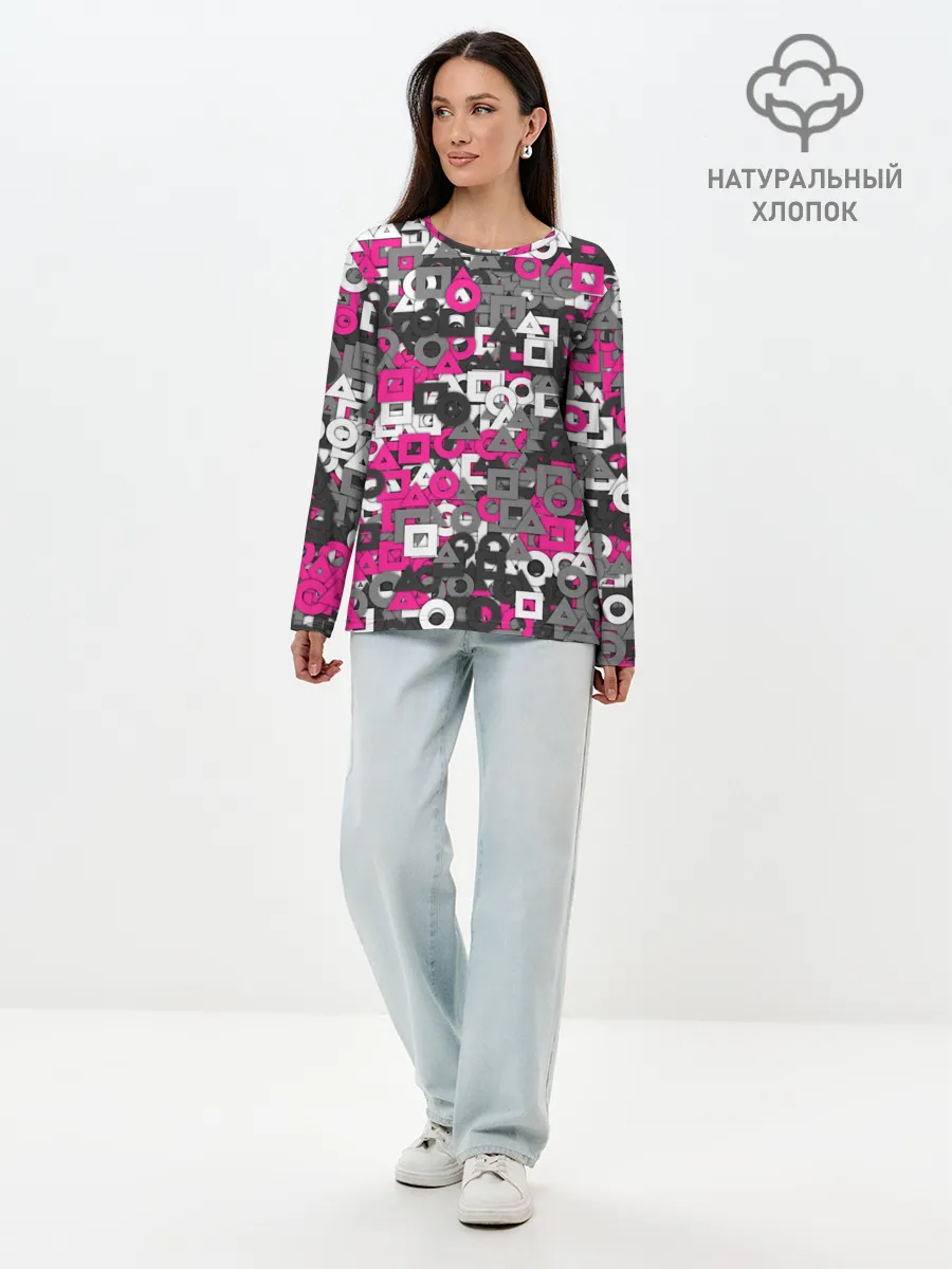 Лонгслив женский. Хлопок / Squid Game Camo