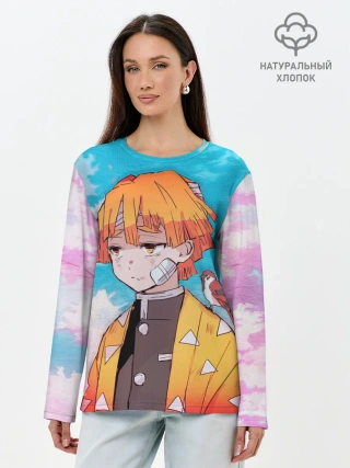 Лонгслив женский. Хлопок / КЛИНОК РАССЕКАЮЩИЙ ДЕМОНОВ, ЗЕНИТЦУ