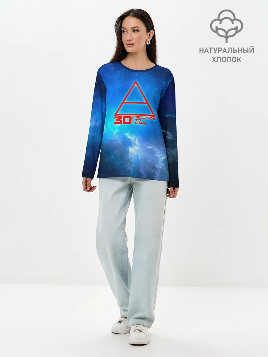 Лонгслив женский. Хлопок / 30 Seconds to Mars космос