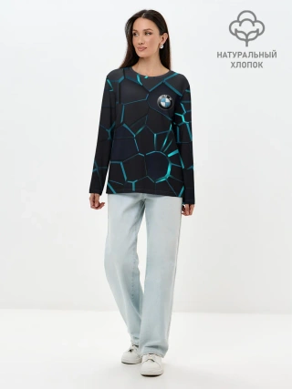 Лонгслив женский. Хлопок / BMW | 3D плиты с подсветкой