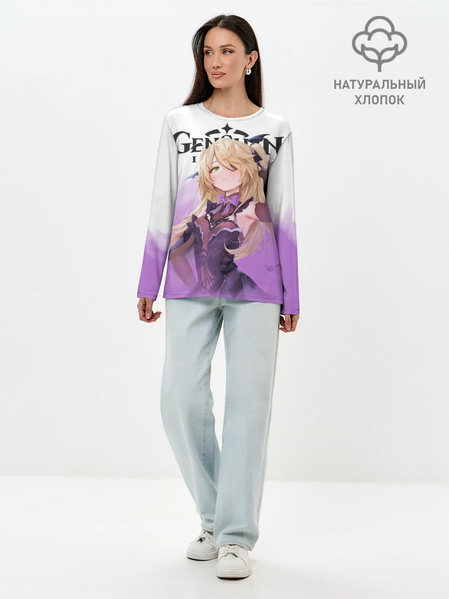 Лонгслив женский. Хлопок / ФИШЛЬ