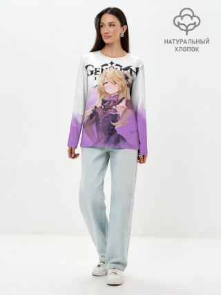 Лонгслив женский. Хлопок / ФИШЛЬ