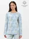 Лонгслив женский. Хлопок / Узоры Снежинки