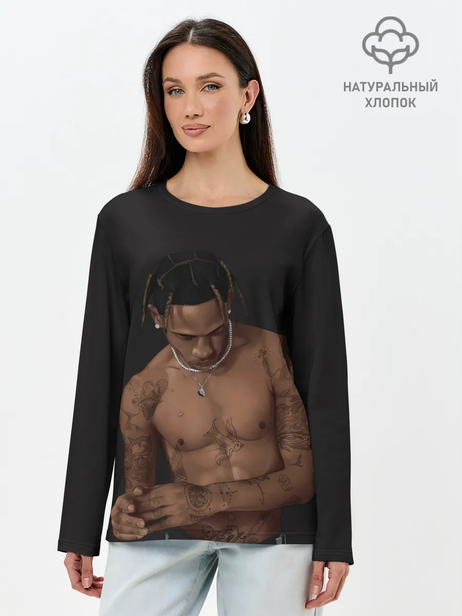 Лонгслив женский. Хлопок / Крутой Тревис