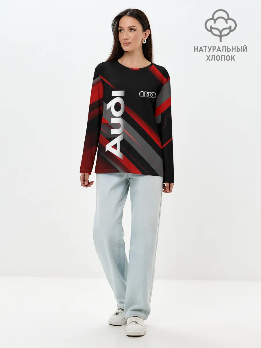 Лонгслив женский. Хлопок / Геометрия Ауди
