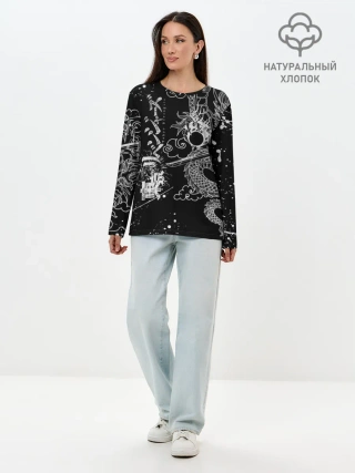 Лонгслив женский. Хлопок / ТОКИЙСКИЕ МСТИТЕЛИ / TOKYO REVENGERS ДРАКОН