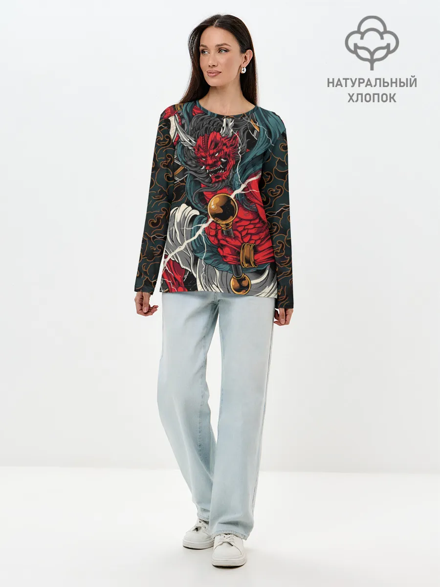 Лонгслив женский. Хлопок / БОГ ГРОМА РАЙДЗИН