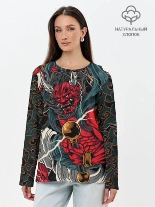 Лонгслив женский. Хлопок / БОГ ГРОМА РАЙДЗИН