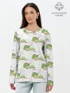 Лонгслив женский. Хлопок / Зеленый чай