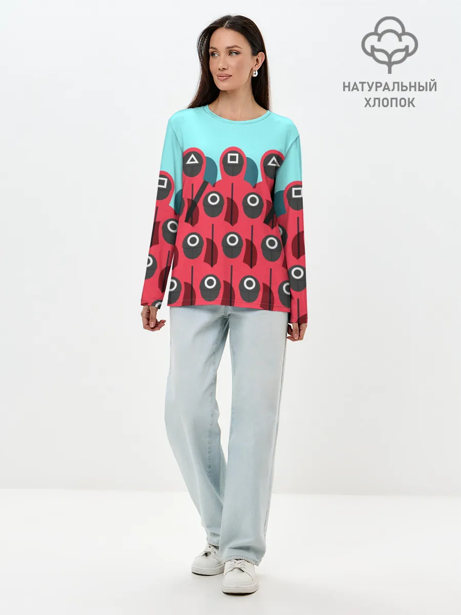 Лонгслив женский. Хлопок / Охрана | Squid game