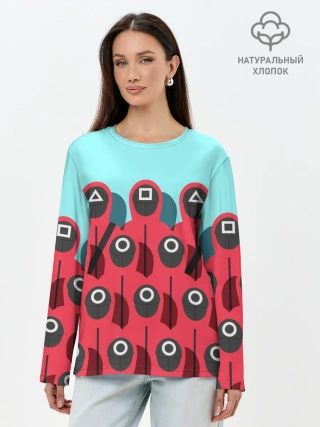 Лонгслив женский. Хлопок / Охрана | Squid game