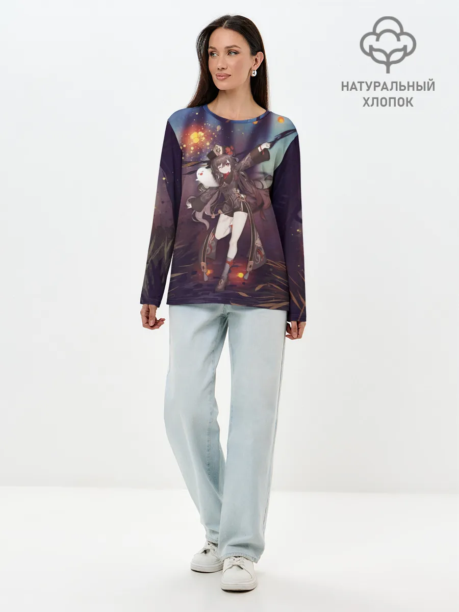 Лонгслив женский. Хлопок / Ху Тао