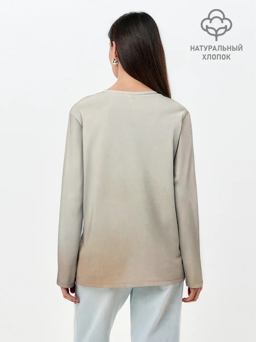 Лонгслив женский. Хлопок / Киска Тейлор