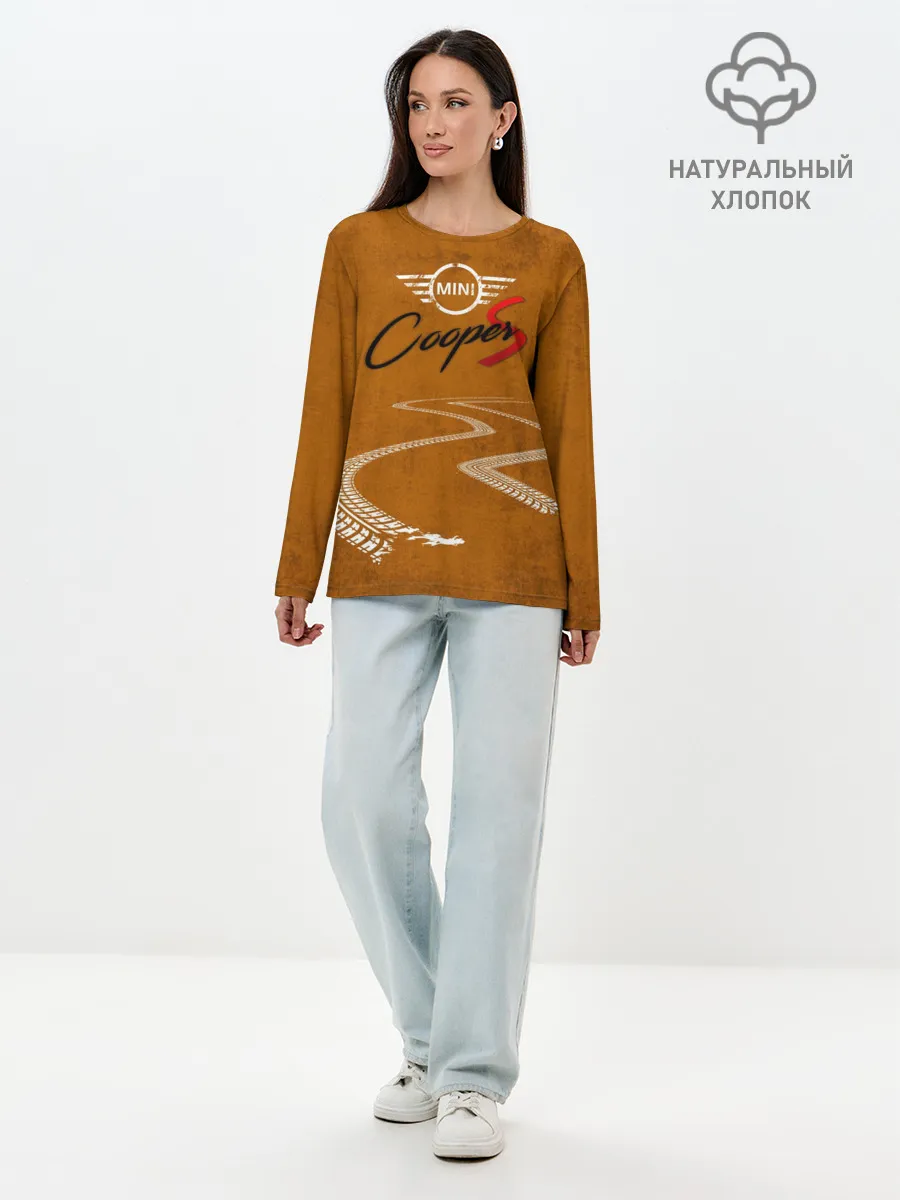 Лонгслив женский. Хлопок / Следы Mini