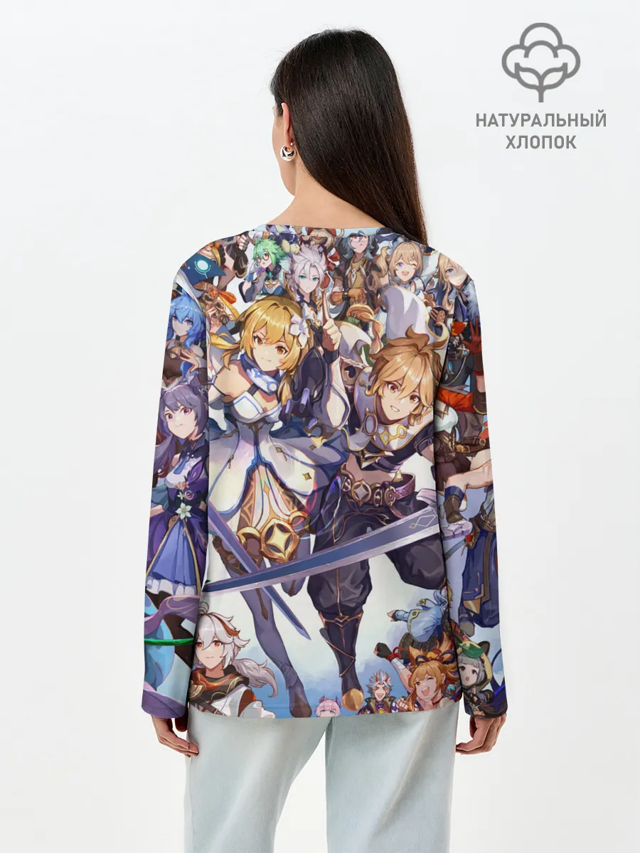 Лонгслив женский. Хлопок / GENSHIN IMPACT ПЕРСОНАЖИ