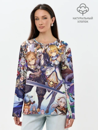 Лонгслив женский. Хлопок / GENSHIN IMPACT ПЕРСОНАЖИ