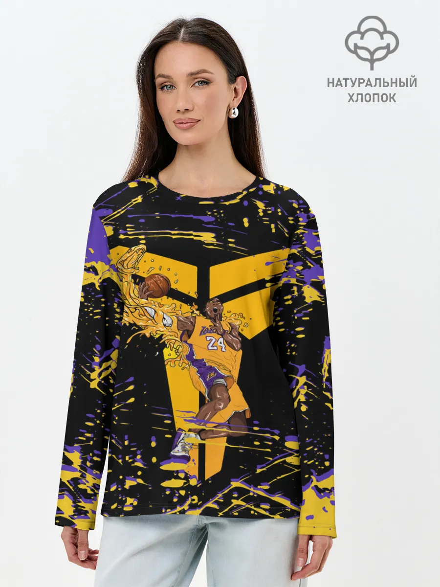 Лонгслив женский. Хлопок / Los angeles lakers NBA