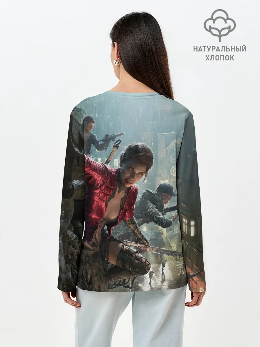 Лонгслив женский. Хлопок / Vampire: The Masquerade - Bloodhunt