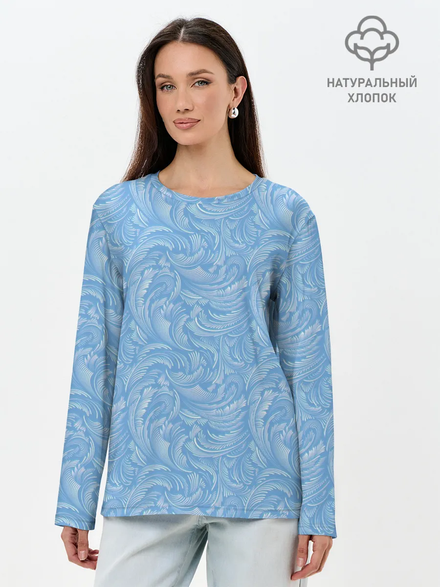 Лонгслив женский. Хлопок / Морозный Иней