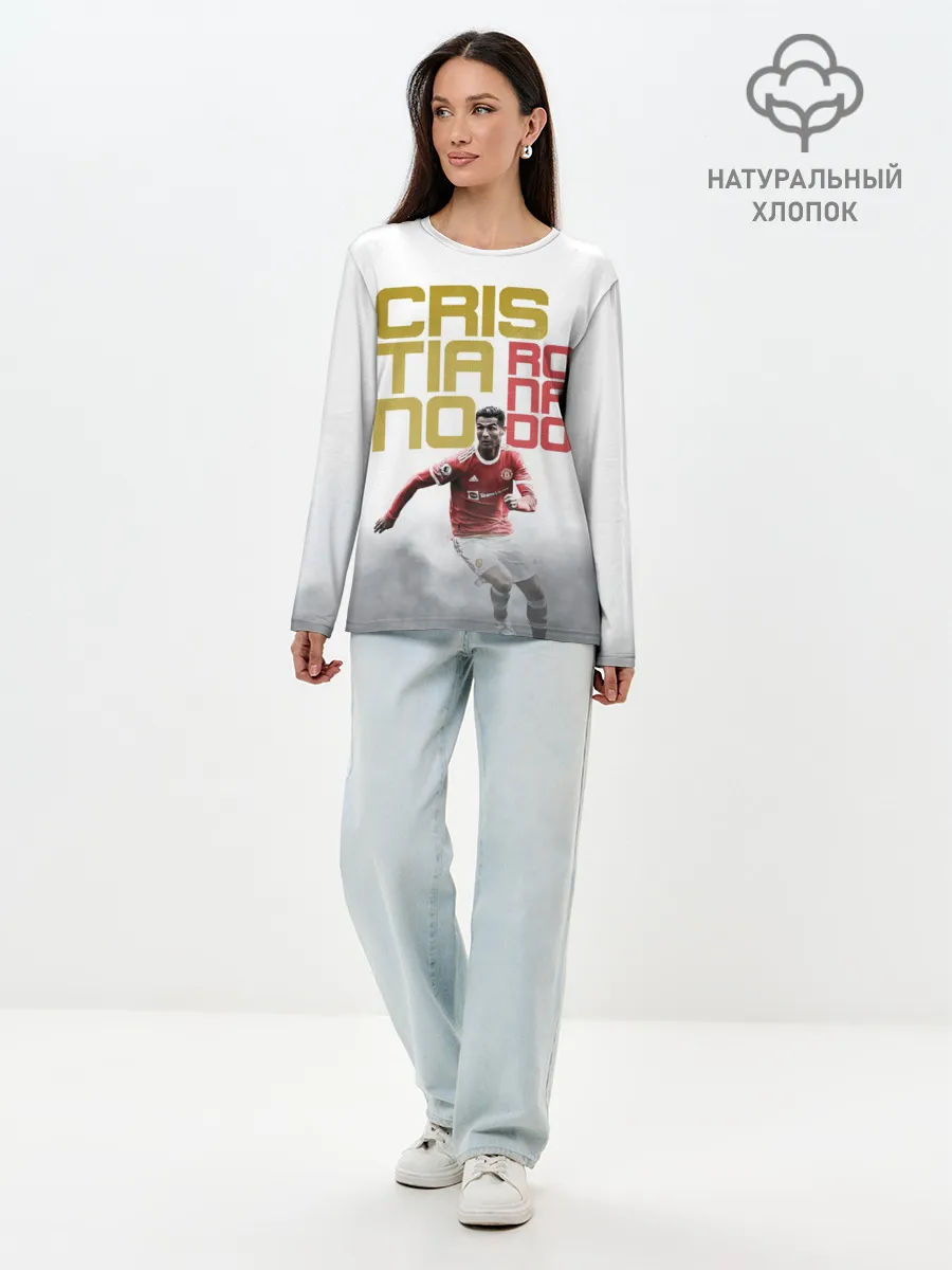 Лонгслив женский. Хлопок / Криштиану Роналду, Манчестер