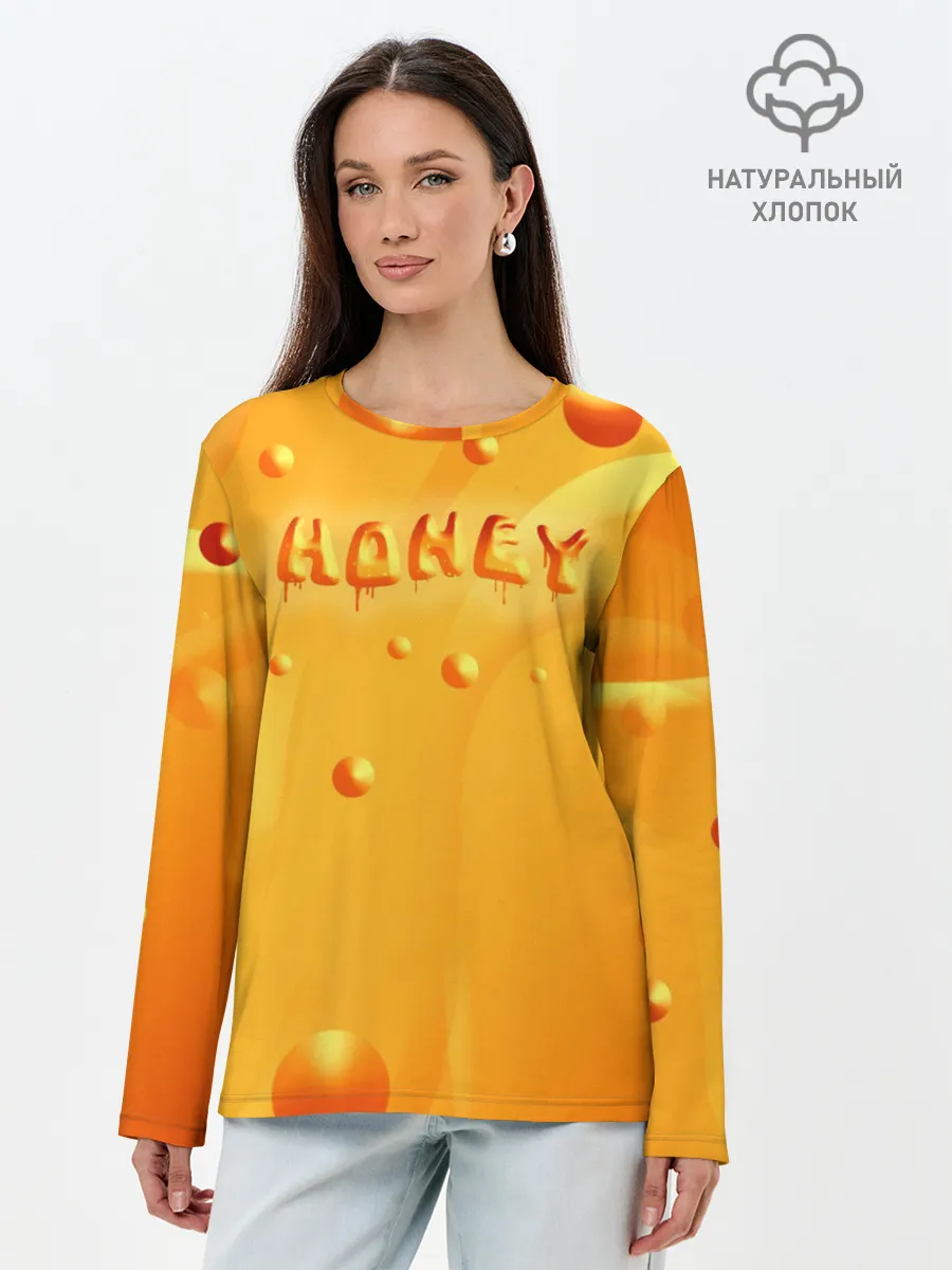 Лонгслив женский. Хлопок / Медовая волна | Honey wave