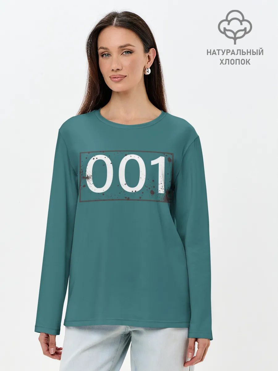 Лонгслив женский. Хлопок / Игрок в кальмара 001.