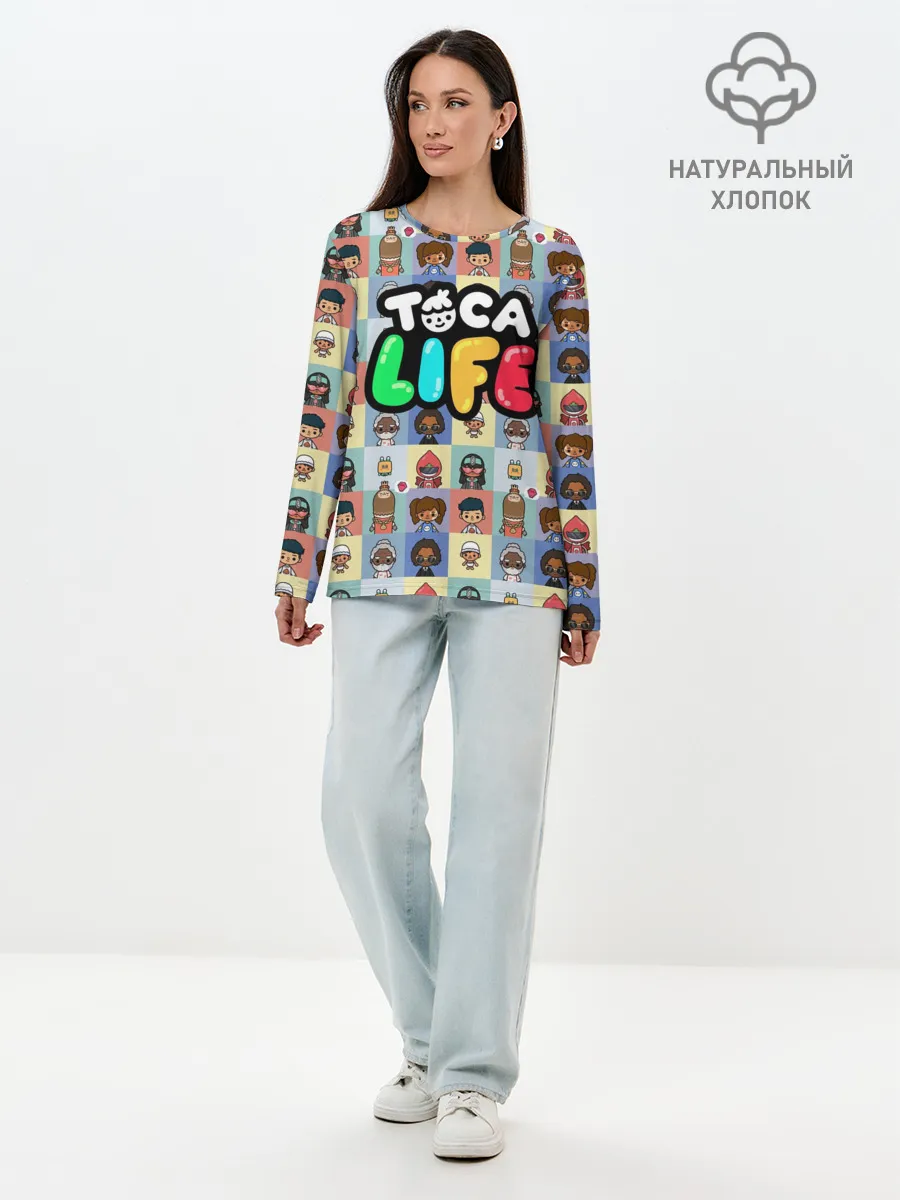 Лонгслив женский. Хлопок / Toca Boca characters | Тока бока персонажи