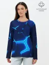Лонгслив женский. Хлопок / 3D ПЛИТЫ | NEON STEEL | НЕОНОВЫЕ ПЛИТЫ