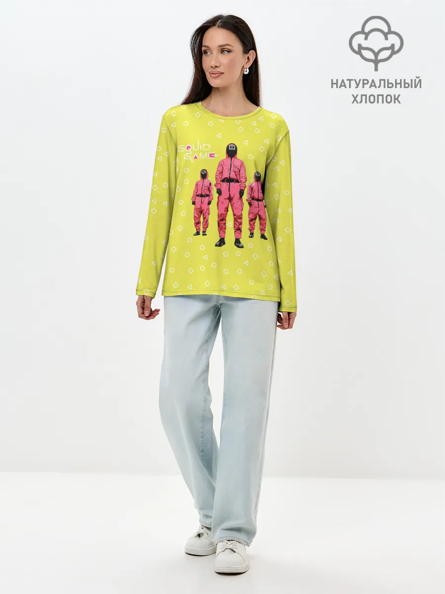 Лонгслив женский. Хлопок / Игра в кальмара | Рабочие