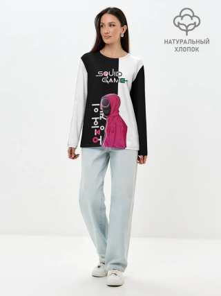 Лонгслив женский. Хлопок / Игра в кальмара | SG