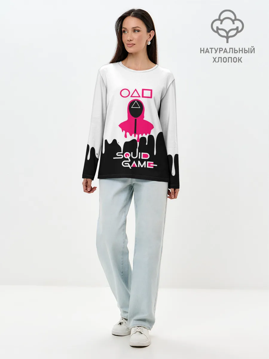 Лонгслив женский. Хлопок / Игра в кальмара
