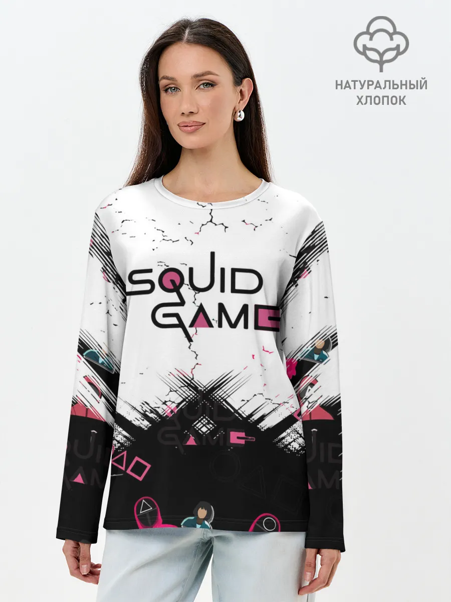 Лонгслив женский. Хлопок / SQUID GAME | ИГРА В КАЛЬМАРА,