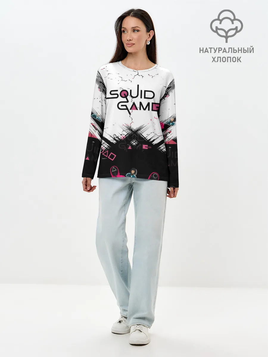 Лонгслив женский. Хлопок / SQUID GAME | ИГРА В КАЛЬМАРА,